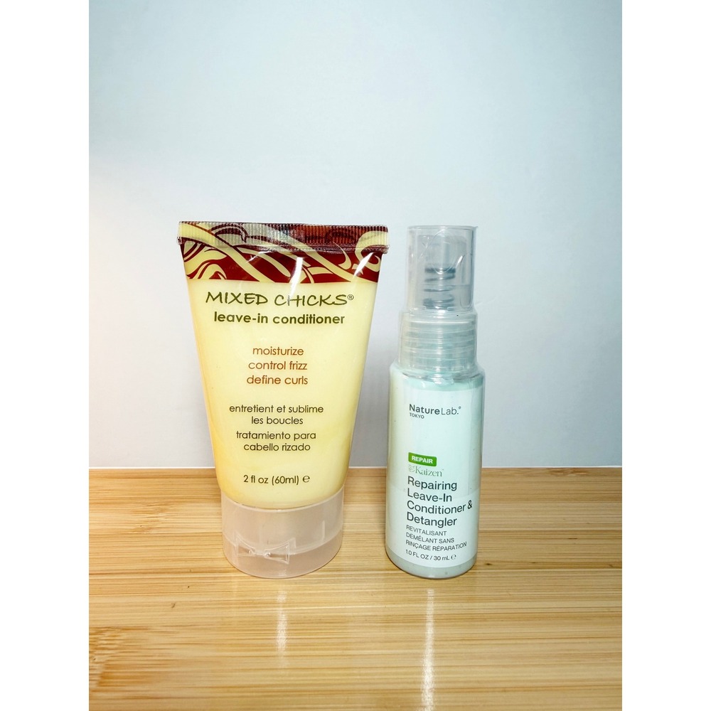 Mixed Chicks & NatureLab Tokyo Leave-In Conditioner Travel Set New Sealed